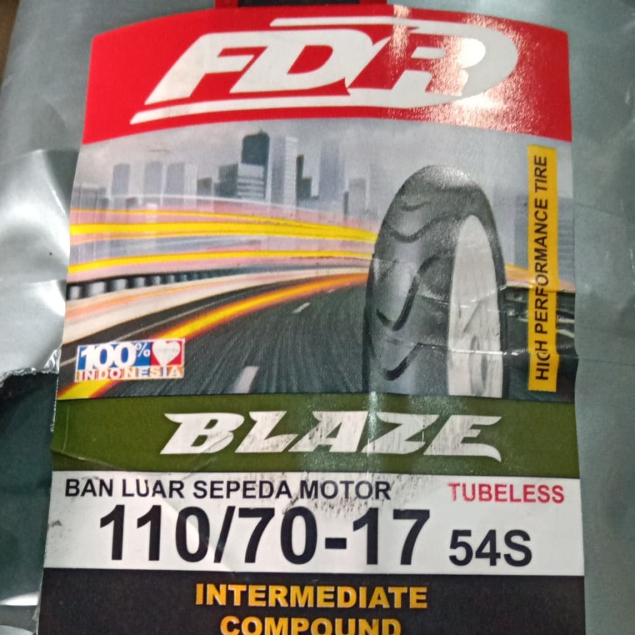 Ban Luar Motor 17 Merk FDR Blaze 110/70-17 Tubeless
