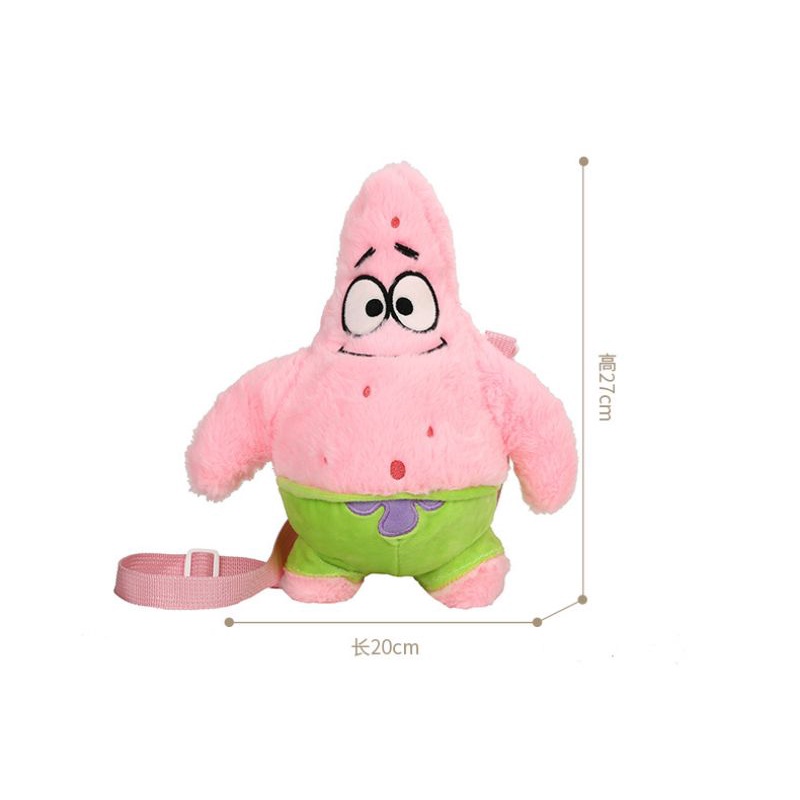 Drozenb Tas Selempang Wanita Import Boneka Bahan Plush Model Korea/Tas Boneka Lucu/Tas Kecil/Tas Anak Boneka Patrick