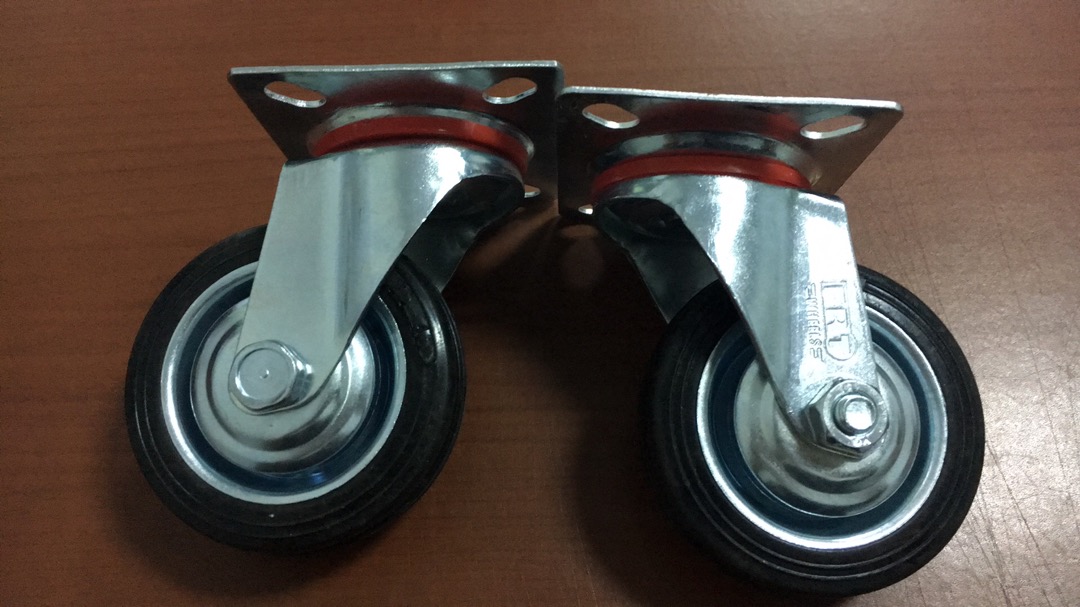 Roda Karet 3 In Roda Etalase Lemari Hitam Hidup Roda Swivel 3 Inch 75mm