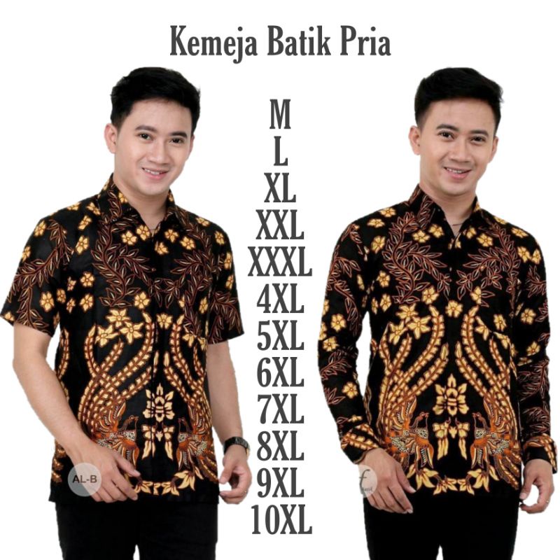 KEMEJA BATIK PRIA LENGAN PANJANG DAN LENGAN PENDEK JUMBO BIG SIZE