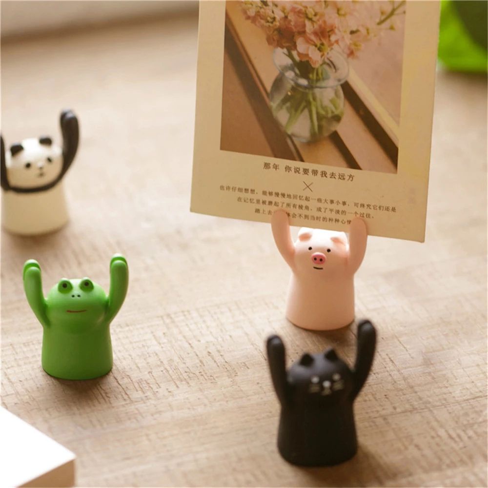 ELEGANT Creative Memo Holder Lovely Card Holder Memo Clip Message Photo Holder Picture Clip Frog Cat Panda Pig Photo Clip