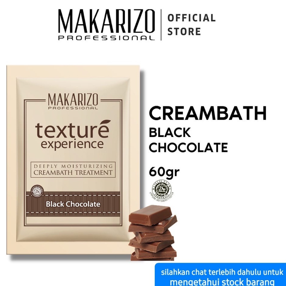 MAKARIZO PROFESIONAL TEXTURE CREAMBATH SACHET 60ML MASKER RAMBUT