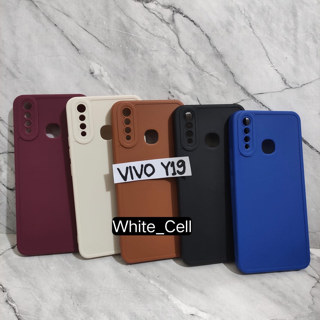 SoftCase ProCamera Silicon Matte Case Full Cover Vivo Y15S Y01 Y19 Y1S Y91C  White_Cell