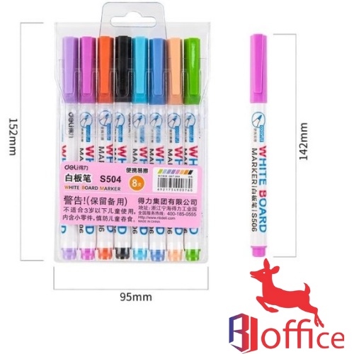 

SPIDOL PAPAN TULIS WHITEBOARD S504 WARNA WARNI MARKER SET 8 WARNA PASTEL DELI