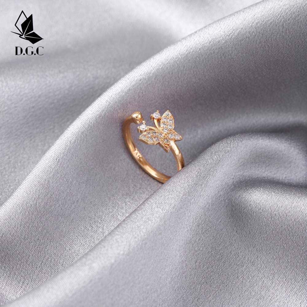 ♥✅COD✨Cincin Titanium Wanita Bisa Disesuaikan Fashion Korea Aksesoris Cincin Perhiasan Emas D677