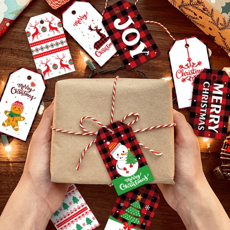 Zzz 100Pcs Label Gantung DIY Dengan Tali 25m Untuk Hadiah Natal