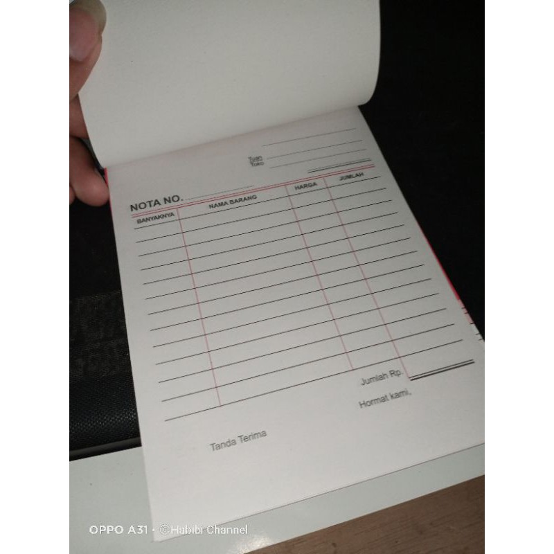 

Nota Kwitansi tanda bukti telah berbelanja di toko kami