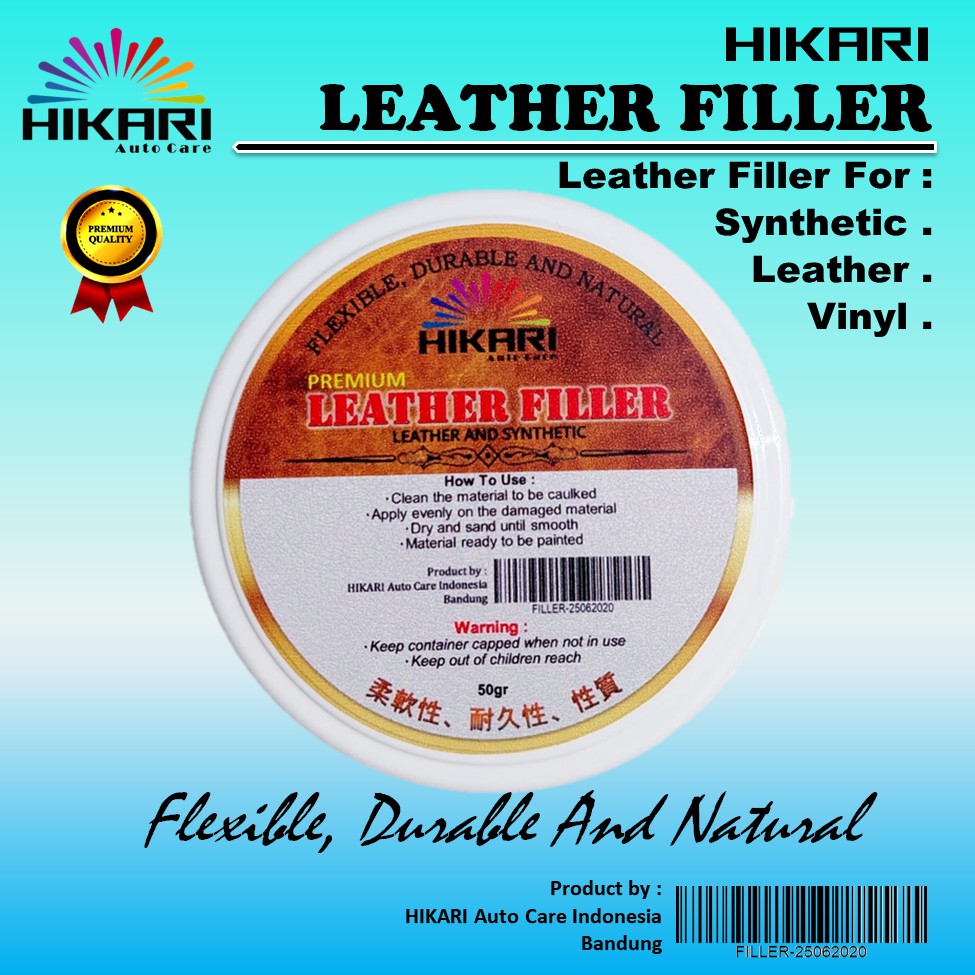 HIKARI Leater Filler / Dempul Kulit Untuk Tas , Jok Mobil , Jaket , Sepatu, Sofa, Sintesis dan Vinyl