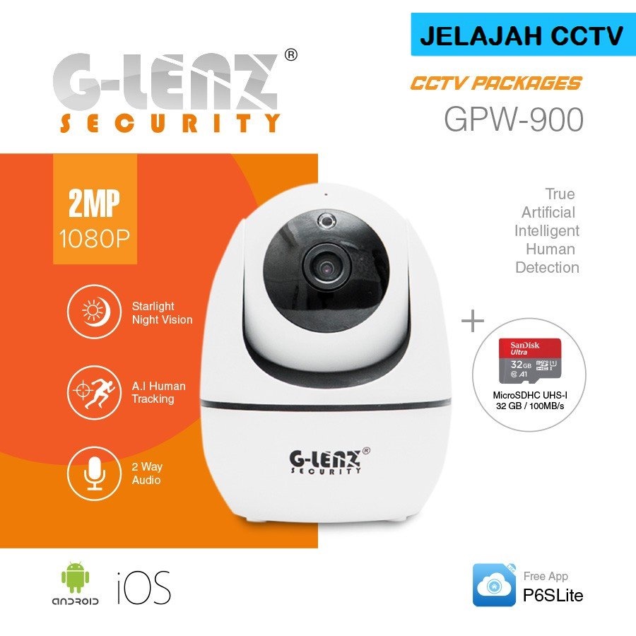 GLENZ SMART IP CAMERA CCTV PTZ - GWIP - 2000 (Full HD 2MP)