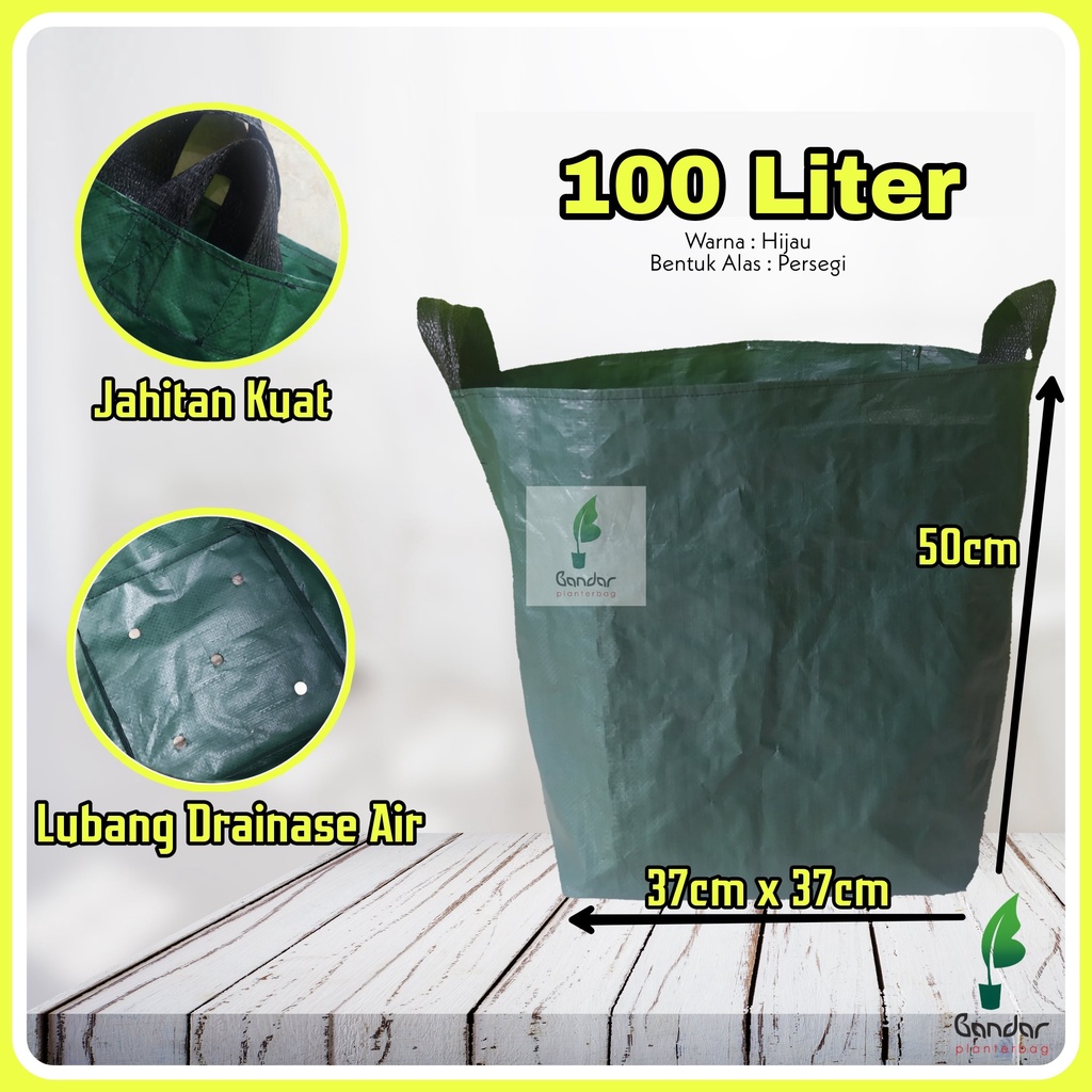 Planter Bag Hijau Premium 100 liter /  Kantong Tanam / Pot Terpal