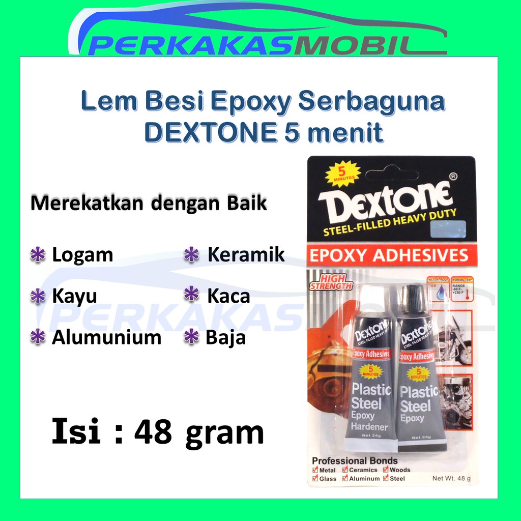 

DEXTONE Lem Besi Epoxy Campur Serbaguna Heavy Duty Plastic plastik Steel Adhesive Glue 5 Menit 48gr