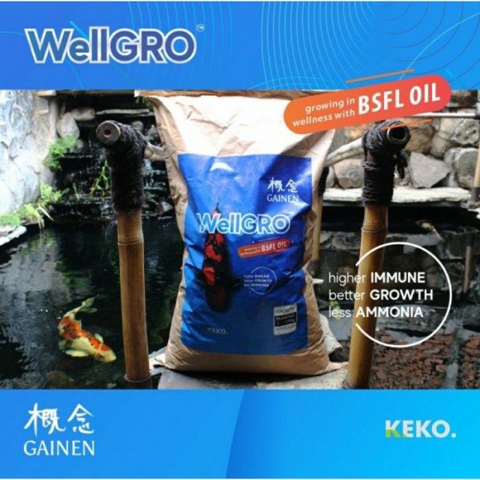 WellGRO WellRED Pakan Koi Original packaging 15kg KEKO GAINEN Floating