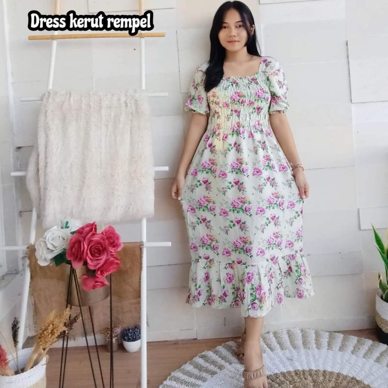 Dress kerut rempel