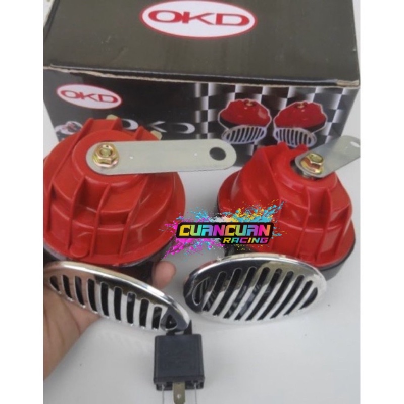 Klakson Keong Motor OKD KAZITO isi 2 PCS + Riley Universal Cocok Motor Dan Mobil Waterproof CUAN RACING