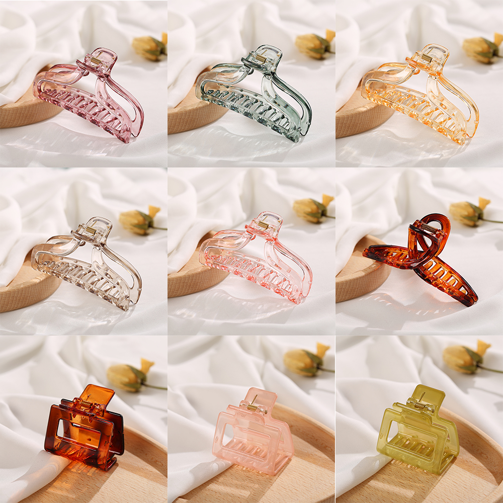 Fashion Colorful Acrylic Claws Clip Transparent Hair Clip Girls Big Shark Clip Women Headdress Hair Accessories