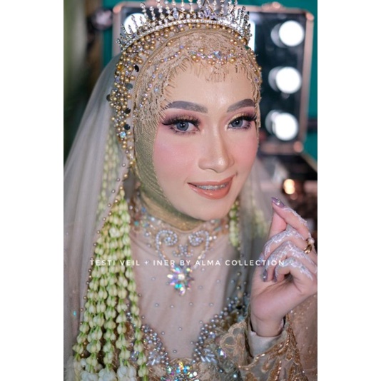 (COD) Veil taburan mutiara mewah/Slayer pengantin/Hijab pengantin