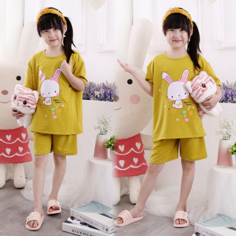 setelan pendek anak import  1-10 tahun/ set anak import lengan pendek/ baju anak import girl / hokah kids