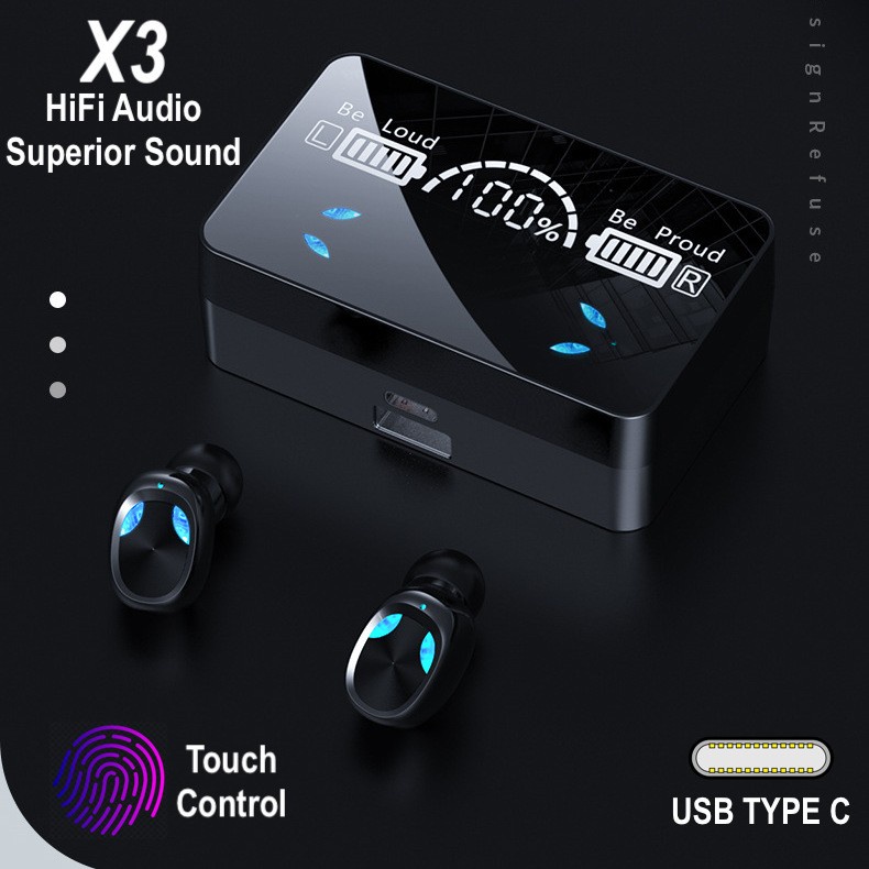 Original X3 TWS Bluetooth Headset Hedset Blutut Henset Gaming Blutut