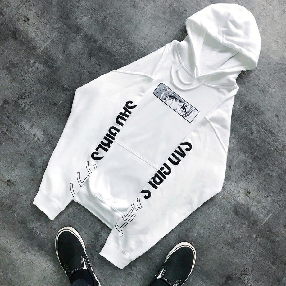 Hoodie SAD Girls Tears White