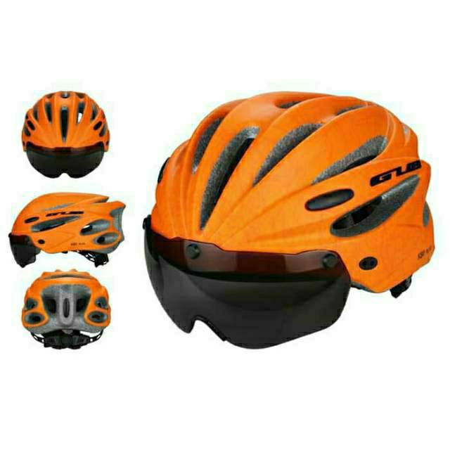  Helm  sepeda  road bike balap mtb fixie ada  kacamata visor 