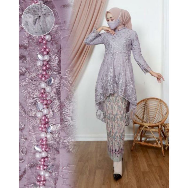 Stelan Kebaya Aurora Lesti / Kebaya Aurora Lesti payet / Kebaya Modern Terbaru / Kebaya kondangan