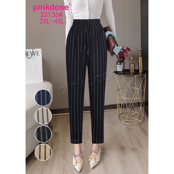 celana pinkdose salur/garis garis size 2xl-4XL