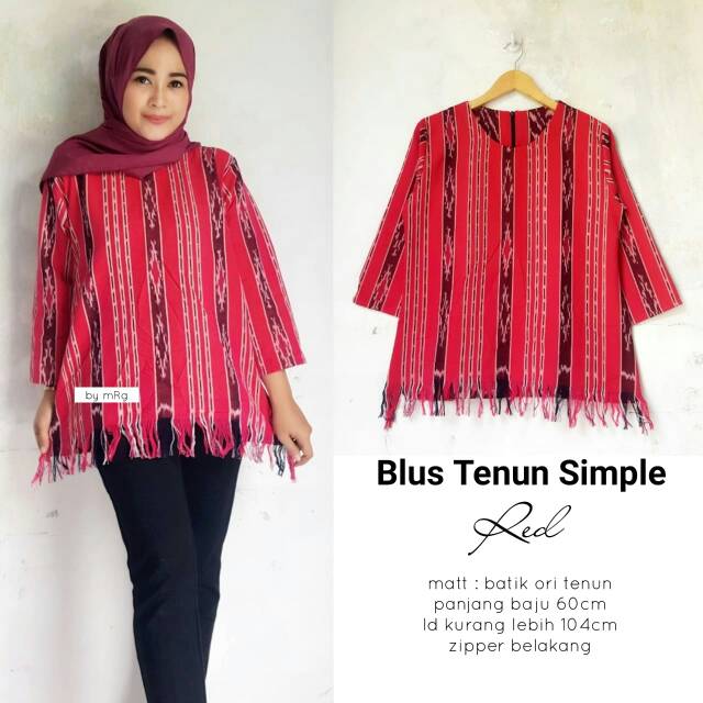 Atasan Motif Tenun Modern Blus Motif Tenun Atasan Model Tenun Jumbo Blus Motif Tenun Size Besar Shopee Indonesia