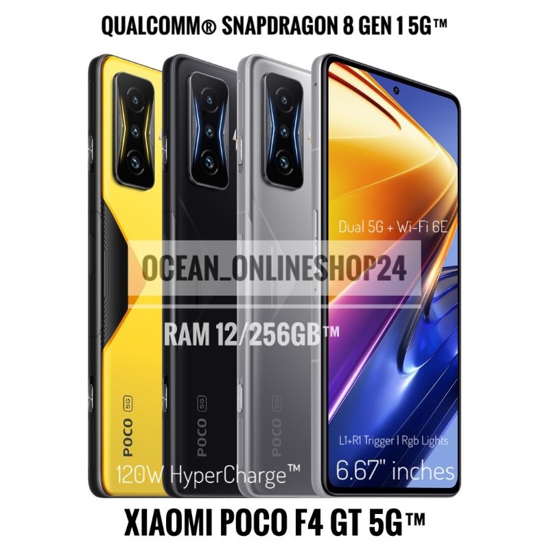 XIAOMI POCO F4 GT RAM 12GB 256GB - YELLOW - SDD® 8 Gen 1 5G - 120W - LIQUID COOL TECHNOLOGY 3.0 - TA