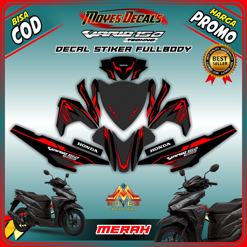 stiker vario techno decal stiker motor vario 150 techno 2015 full body polet merah