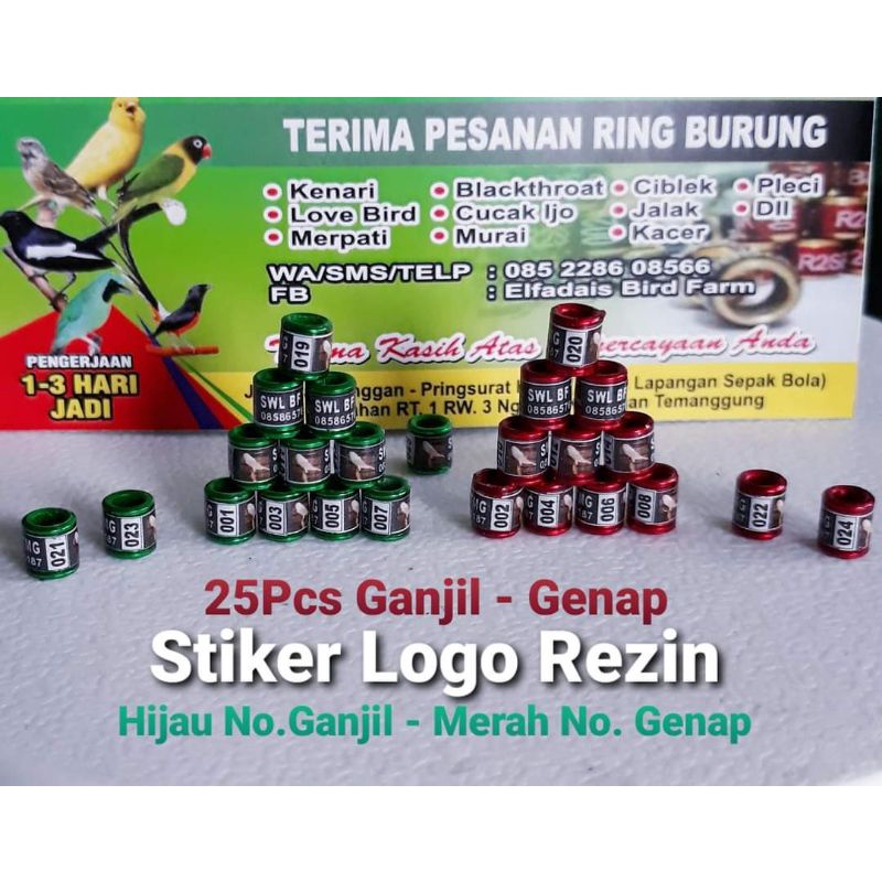 RingBurung STIKER LOGO LAPISAN REZIN CEPAT JADI 25PCS