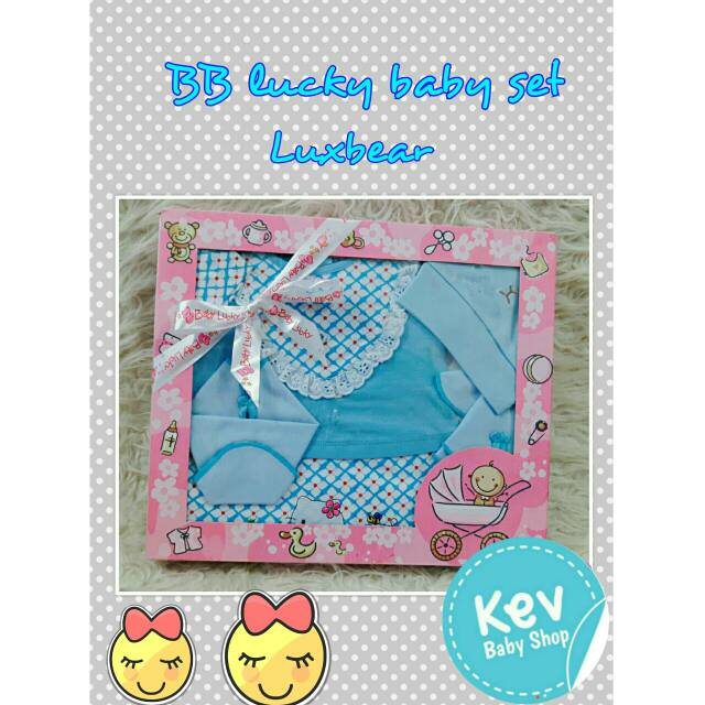 BB Lucky baby set Luxbear/baju set baby/paket kado