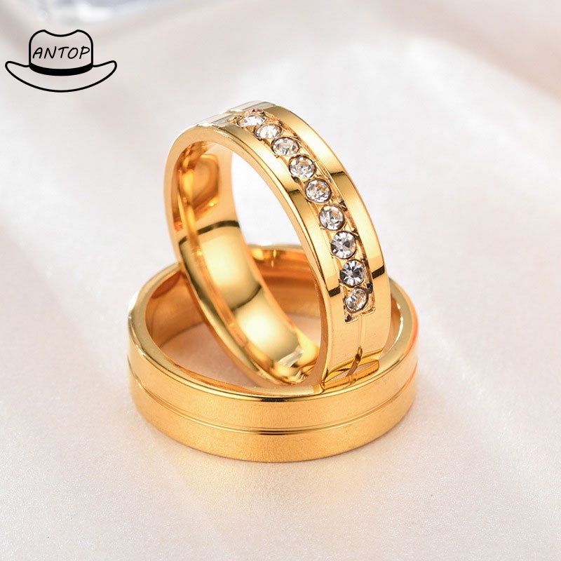 Satu Cincin Pertunangan Cincin Kawin Fashion Korea Untuk Pria Dan Wanita ANTOP