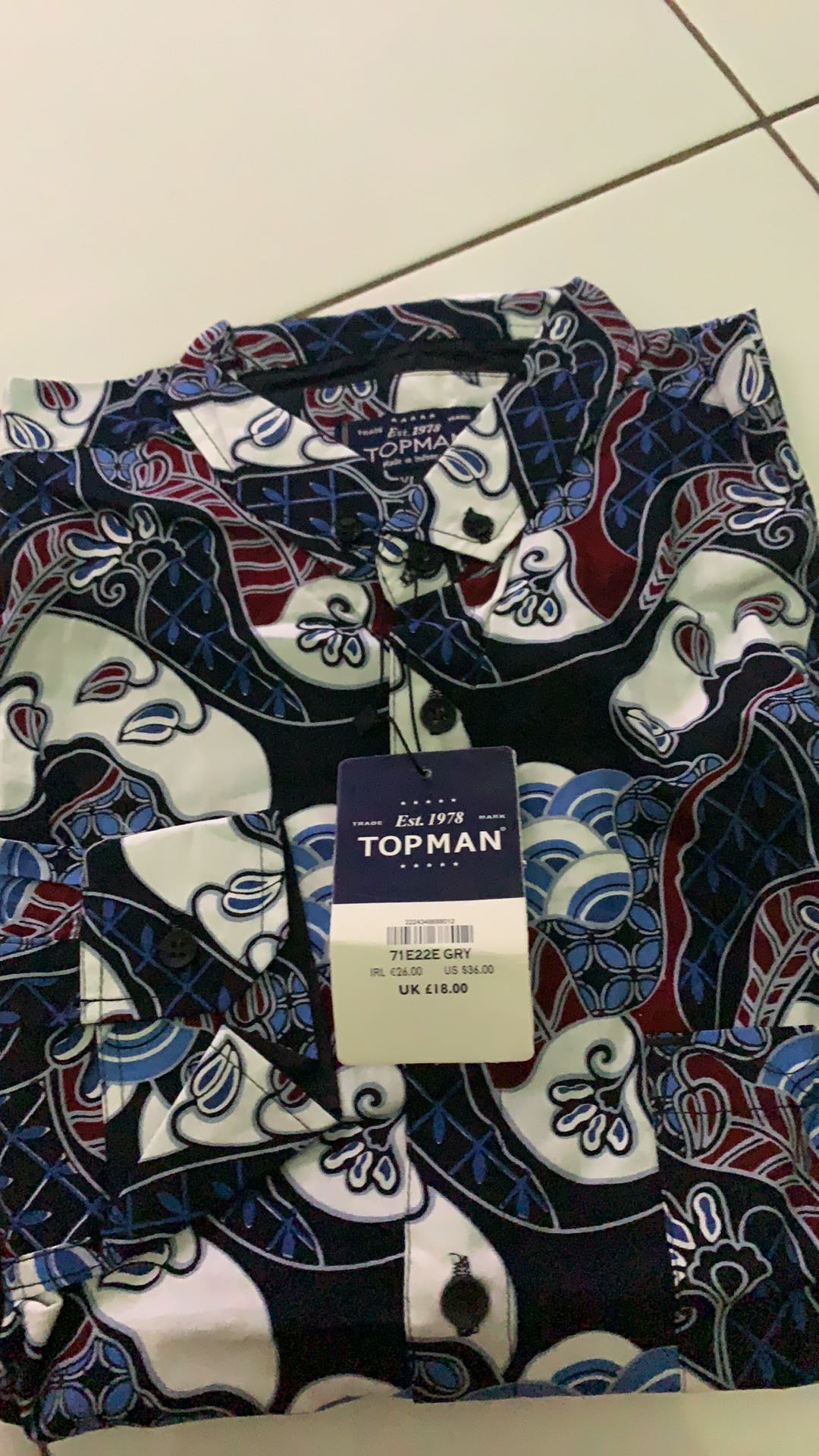 Freypv 7783 Slimfit Long Batik Black Floral Maron M-xl Kemeja Batik