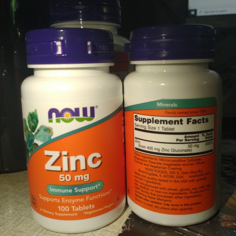NOW FOODS Zinc Gluconate 50 mg 100 tablet - Mineral MADE IN USA
