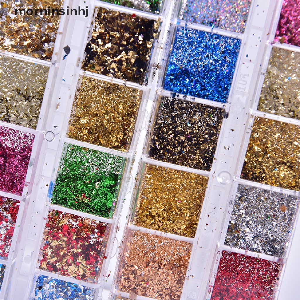 Mornin 8g Glitter Bentuk Snowflake Warna Pelangi Untuk Dekorasi Nail Art