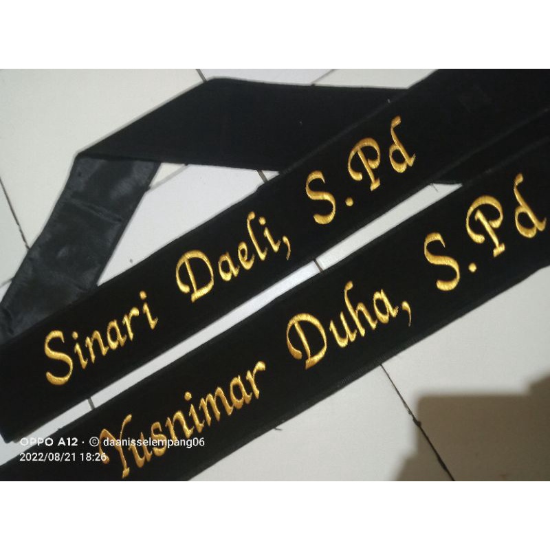 Selempang Wisuda POLOS tanpa RENDA  {{ PAKE LAPISAN Puring }}