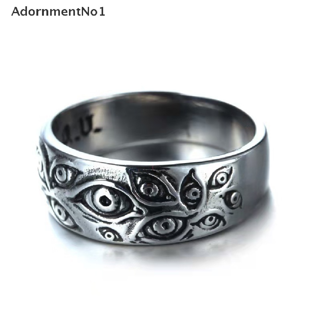 (AdornmentNo1) Cincin Gaya Vintage Punk Rock Hip Hop Motif Ukiran Mata Untuk Perhiasan Pria / Wanita