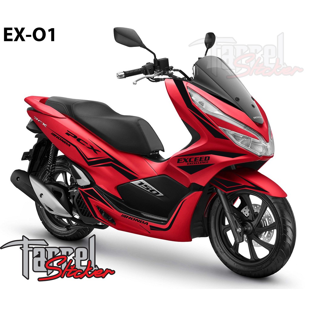 stiker stipping sticker pcx red ex-01