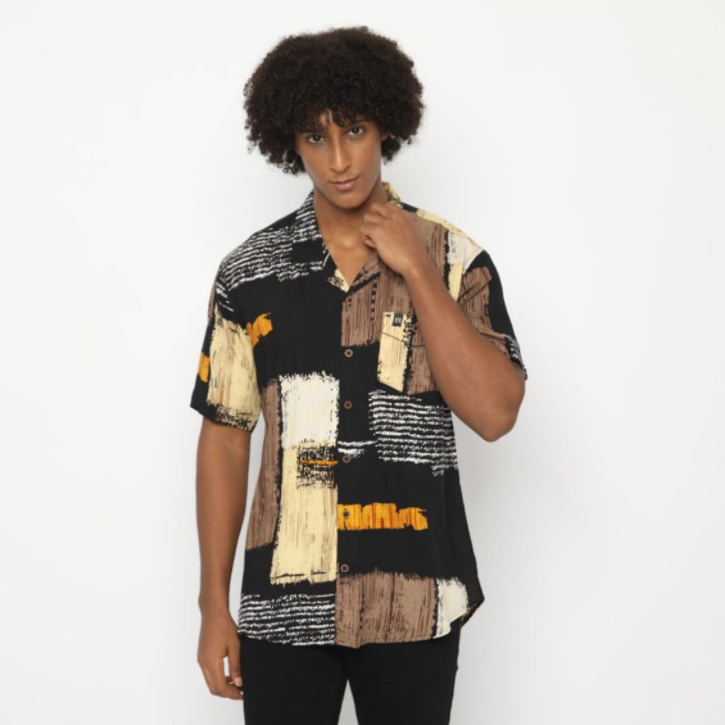 KEMEJA PENDEK PRIA K MOTIF ABSTRAK ORIGINAL DISTRO