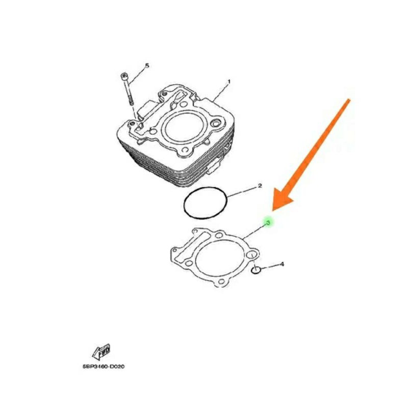 gasket packing paking cylinder blok seher bawah scorpio ori ygp 5BP-E1351-10