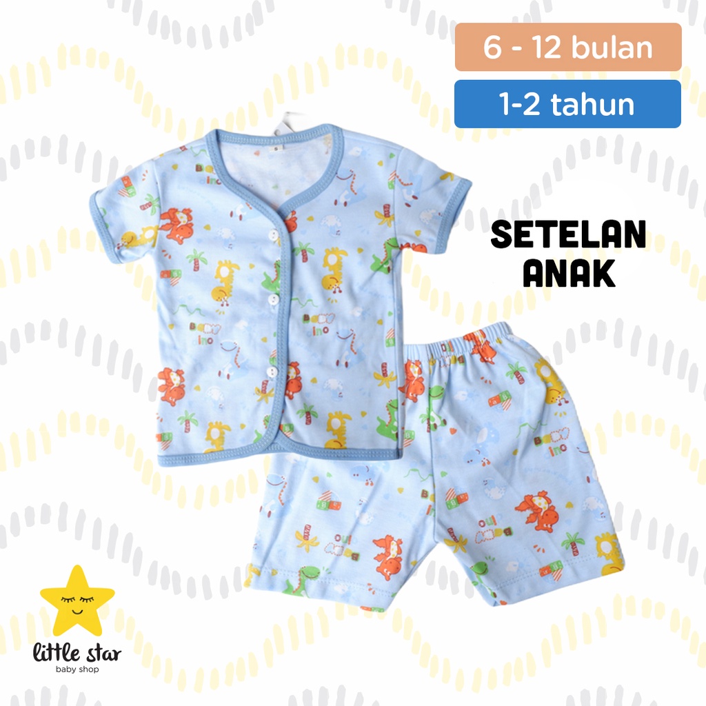 Y-lin Setelan Motif Lucu Anak Bayi Cewek Cowok | Baju Rumah Anak Bayi Unisex