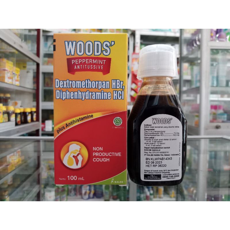 WOODS PEPPERMINT ANTITUSSIVE SIRUP 100ML | Obat Batuk Tidak Berdahak