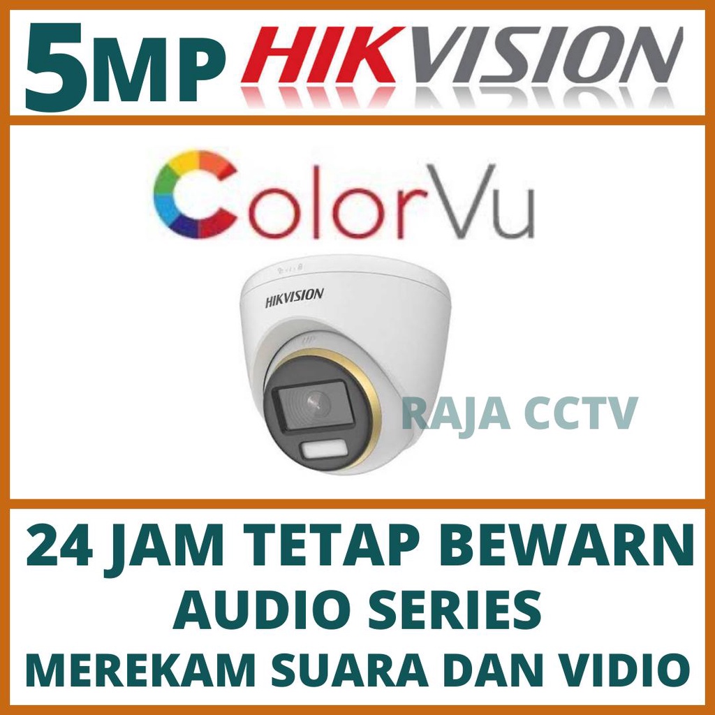 PAKET CCTV HIKVISION 5MP COLORVU AUDIO 8 CHANNEL 5 CAMERA