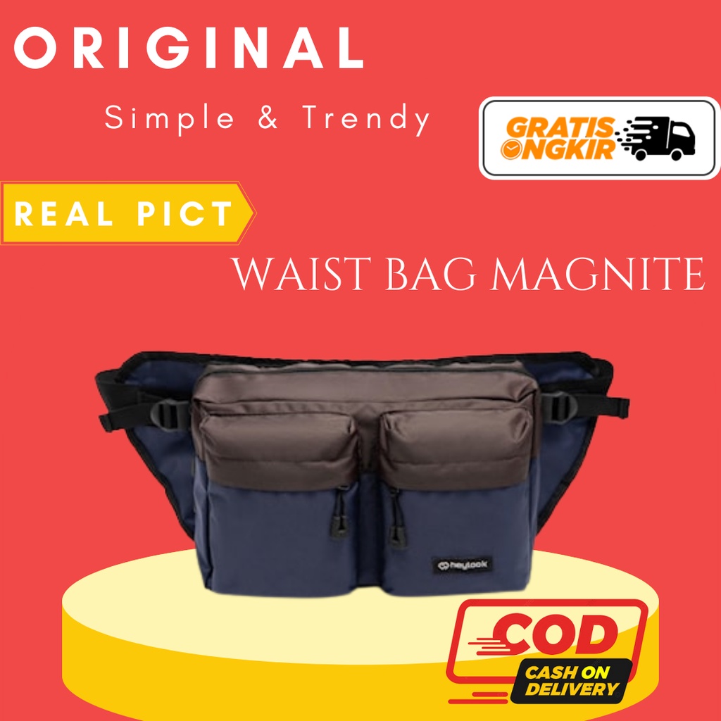 TAS SELEMPANG PRIA WANITA MODIS MODEL WAIST BAG COWOK FASHION PRIA WANITA KEKINIAN BAHAN NYLON AKSES