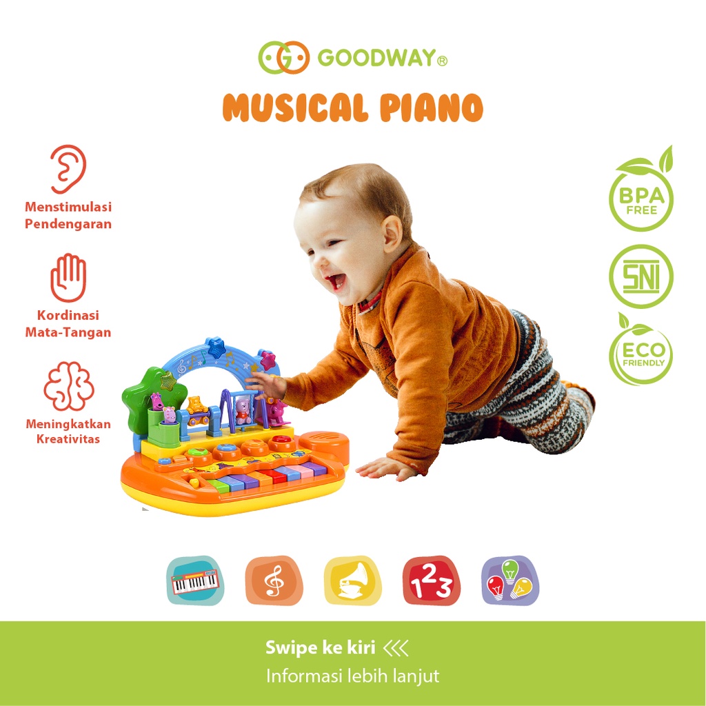 Goodway Musical Piano / Mainan Edukasi Piano / Mainan Musik Anak / Mainan Piano / Mainan Edukasi