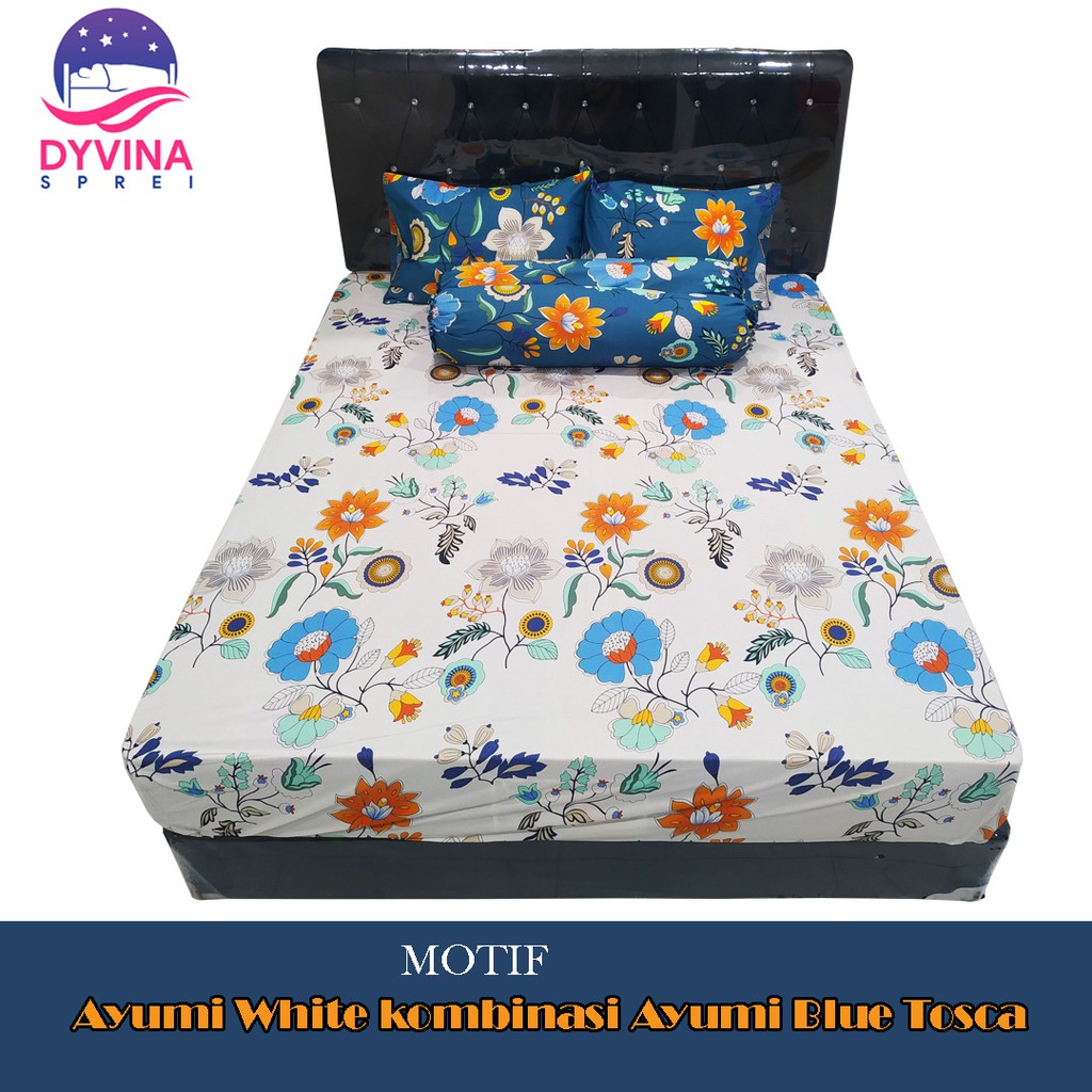 Sprei Set Katun Premium dgn Karet Anti Geser - Tinggi 30cm - Motif E