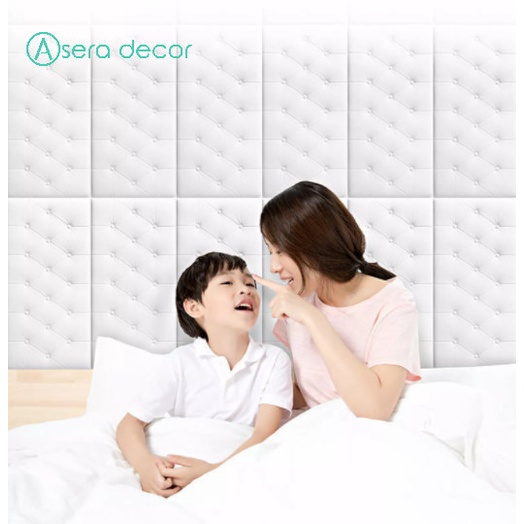 WALLPAPER 3D FOAM HEADBOARD BED STIKER / WALLFOAM HEADBOARD 70 x 35 CM