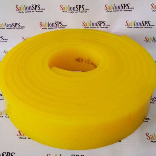 Rakel Sablon Kuning Papak 9mmX50mm kekerasan 80A HARGA PER CM