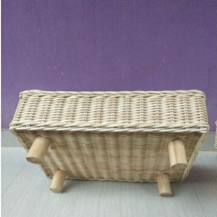 keranjang rotan nampan hampers/parcel/hantaran penyimpanan barang 50x35x10 cm