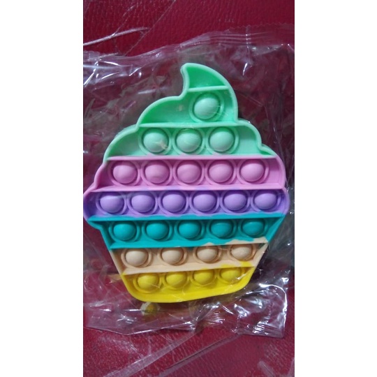 Pop it rainbow dan polos bonus kelereng-ES CREAM RAINBOW